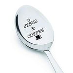 Boston Creative company Jesus and Coffee - Love Jesus - Coffee Lover Gift - Coffee Spoon - Christian Gifts - Jesus Gift - Religious Gifts - Pastor Gift - Gift for Her - Jesus Spoon