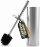 Stainless Steel Toilet Brush and Holder Set - Free-Standing Toilet Bowl Brush and Holder with Removable Inner Bowl, Splash Cover, Sturdy Bristles, Corrosion & Scratch Resistant - Modern Toilet Design