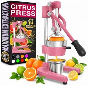 Cast Iron Juicer Hand Press, Heavy-Duty Squeezer (Pink)