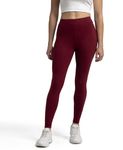 Jockey AW87 Women's Super Combed Cotton Elastane Stretch Leggings with Ultrasoft Waistband_Cabernet_XXL
