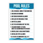 Corrugated Plastic Pool Safety Signs 12" x 18" inches Pool Rules Rust Free, Weather/Fade Resistant, Easy Mounting, Indoor/Outdoor Use for Swimming Pools (Pool Sign)