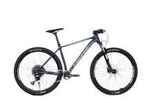 United Clovis 6.2 29T Adult Mountain Bike with 1x12 Shimano Deore Drivetrain, SR Suntour XCR 32 Boost Suspension Fork, Shimano MT201 Hydraulic Disc Brakes (Blue Gold)