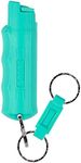 SABRE Self Defense Spray, 3-in-1 Formula Contains Max Strength Pepper Spray, CS Military Tear Gas & UV Marking Dye, Quick Release Easy Carry Key Ring, Finger Grip for Accurate Aim, Teal, 0.54 fl oz