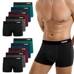 YESWEL Mens Boxers 10 Pack, Cotton Retro Boxer Shorts, Breathable Underwear Briefs, No Itchy Labels Underpants Multicolor01(L)