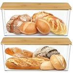 Qilinba 2 Pcs Clear Bread Box with 