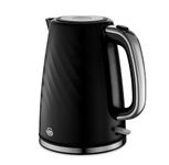 Swan SK14611BLK Windsor Rapid Boil Kettle with Removable Limescale Filter, Boil Dry Protection and Hidden Cord Storage, 1.7L, 3KW, Black