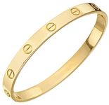 Shining Diva Fashion Latest Stylish Stainless Steel Crystal Gift Bangle Bracelet for Women and Girls (rrsd15750b)(Gold)