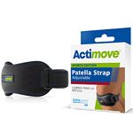 Actimove Sports Edition Patella Strap Adjustable for Men and Women -COOLMAX® AIR Technology- Pain Management for Jumper's Knee, Patellofemoral Pain Syndrome - Left/Right Wear - Black, Universal Size​​