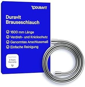 Duravit Universal Brauseschlauch, flexibler Duschschlauch 1,60 m mit Verdrehschutz, knickfest, Chrom Kunststoff