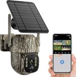 4G LTE Cellular Trail Camera with Built-in SIM Card – Solar Powered Game Camera 360° Panoramic View 2.5K Live Streaming, Two-Way Audio, Motion-Activated for Canada Hunting Security,Grey