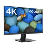 KOORUI 27 Inch Monitors, 4K Computer Monitors UHD(3840 * 2160), IPS, 6ms, 60Hz, 2x HDMI 2.0 & DisplayPort 1.4, Adpitive Sync, HDR10, VESA 100 * 100mm, 90% DCI-P3, Eye Care