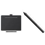 Wacom Intuos Medium Bluetooth Graphics Drawing Tablet, Portable for Teachers, Students and Creators, Compatible with Chromebook Mac OS Android and Windows - Black & LP1100K 4K Pen for Intuos Tablet