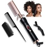 UKLISS Hot Comb for Wigs, Electric Hot Comb Atraightening Comb with LCD 120-230℃, Hair Straightener Comb with Ion Technology, Ceramic Coating Straightening Brush