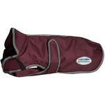 WeatherBeeta ComFiTec Premier Free Parka Deluxe Dog Coat Medium, Maroon/Grey/White, 65cm