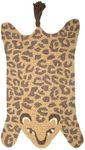 Crane Baby Safari Nursery and Toddler Room Décor, Wool Floor Rug for Boys and Girls, Leopard Shape, 23" x 36"