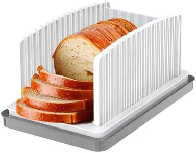 Manual Bread Slicer for Homemade Bread Upgrade Bread Slicer Guide with Adjustable Width and Crumb Tray Foldable Bread Loaf Slicer for Kitchen,RV,Boat and Camping Use