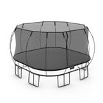 Springfree Trampoline Kids Square Trampoline w/Safety Enclosure Net and SoftEdge Jump Bounce Mat for Outdoor Backyard Bouncing… (Jumbo Square (13ft x 13ft))