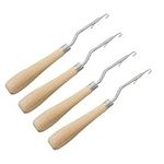 CENPEK 4 Pack 6.5 Inch Wooden Latch Hook Tool for Rug Making and Art Crafts