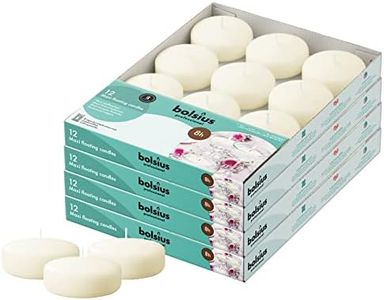 BOLSIUS 3 Inch Ivory Floating Candles - 48 Count Unscented - Premium European Quality - Imbue Breathtaking Ambiance for Romantic Wedding Centerpieces, Decorations, Events, Pool, Holiday, and Parties