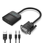 VENTION VGA to HDMI Adapter Converter with Audio 1080P 0.15m, dsub to hdmi Converter VGA to HDMI for monitor Adapter VGA Source to HDMI TV/Monitor(ABS Shell)