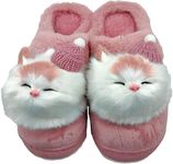 ShoemusQ Home Flip-Flops & Slippers Indoor Non-Slip Soft Fur Flip Flop Slides And Slippers Cute Cat Flip Flops for Women-Pink_8