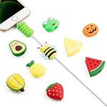 Cute Fruit Cable Protector for iPhone iPad Charger, SUNGUY 10pcs Animal Charger Protector, Cord Protector USB Cable, Cable Saver Phone Accessory