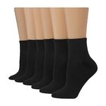 Hanes Women's 6-Pair Comfort Fit Ankle Socks, Black, 5-9