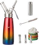 Whipped Cream Dispenser Aluminum, Professional Whipped Cream Maker, 500ml / 1-Pint Large with 3 Stainless Steel Decorating Kits & Cleaning Brush, Gourmet Cream Whipper, N2O Charger Not Included