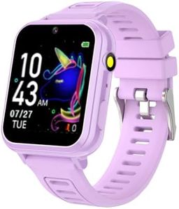 Smart Watch for Girls with HD Touchscreen, Metal Case - 16 Games | Camera | Music | Alarm | Pedometer | Calculator | Torch | Recorder for 4-12 Years Girls Birthday Gifts (Purple)