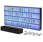 My Cinema Lightbox XXL Marquee Colour-Changing Lightbox with 160 Letters, Numbers to Create Signs, with Pure White LED Light, RGB Color Cycle and Freeze Mode, Letter Storage Box, Battery or DC