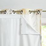 WEST LAKE 100% Blackout Curtain Liner 2 Panels with 10 Hooks Light Blocking Liner Thermal Insulated Noise Reducing Rod Pocket Window Drapes for Living Room Bedroom, Each 48" Wx 60" L, White