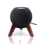 Real Wood Stand for Homepod Mini(2020 Released), Wooden Holder with Metal Frame,Safe Stable Mount with Anti-Slip Silicone pad Protects Home pod Mini Speaker Well (Color:Walnut)