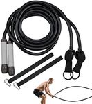 COVVY Battle Ropes with Anchor Strap Kit and Exercise Manual ，100% Made of Latex,Single-person HIIT Training Device for Strength Training, Cardio, CrossFit Resistant Band