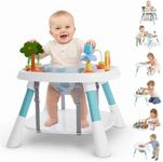 6-in-1 Baby Activity Center Stationary Standing Activity Table Light White