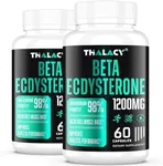 Thalacy 1200MG Beta Ecdysterone Supplement, 98% Maximum Purity Ecdysterone Supplements for Lean Muscle Mass, Athletic Performance & Strength, 120 Capsules