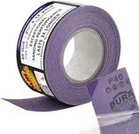 Dura-Gold Premium 40 Grit PSA Purple Film Ceramic Longboard Sandpaper, 2-3/4" Wide Continuous 12 Yard Roll - Self Adhesive Stickyback for Auto & Wood Air File Long Board Sanders, Hand Sanding Blocks