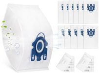 12 Pack 3D Airclean GN Vacuum Bags Compatible with Miele Classic C1, Complete C1, Complete C2, Complete C3, S227 S240, S270, S400, S2, S5, S8 Series Canister Vacuum Cleaner
