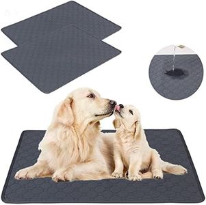 iDopick 2 Pack Washable Pee Pads for Dogs 70x50cm Reusable Waterproof Potty Training Mats Non-Slip for Puppy Playpen, Whelping Box, Kennel,Indoor Potty Training,Whelping, Incontinence, Travel