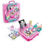 Airbrush Activity Case, Create Amazing Art with The Battery Powered Airbrush, use The pens Paper and Stencils to Create Fun Designs, Easy Storage in The Handy Carry case, Pink