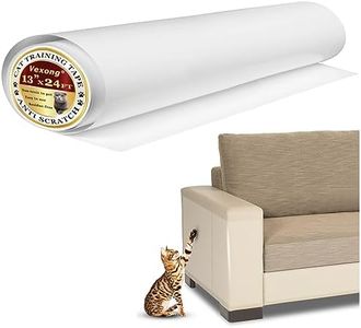Vexong Cat Scratcher Tape Pads Deterrent Tape 13" x 24FT Furniture Protectors from Cats Transparent Self-Adhesive Pet Training Tape Anti Cat Scratch Couch Protector Furniture Couch Door NOT for Leathe