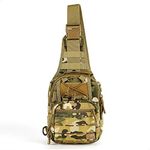 WOLF TACTICAL Compact EDC Sling Bag - Concealed Carry Shoulder Bag for Range, Travel, Hiking, Outdoor Sports (Multicam)