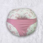 KRADYL KROFT 5in1 Baby Feeding Pillow with 100% Cotton Detachable Cover | with Belt and Baby Hoop | Breastfeeding Pillow | Nursing Pillow (Pink Butterfly)