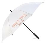 Cadogan Gifts Personalised Mr & Mrs Design with Couples First Names or Surname White Wedding Umbrella Parasol (Rose Gold)