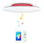 chysongoods 48W Music LED Ceiling Light with 2 Bluetooth Speaker Remote Control Dimmable APP RGB Color Change as Modern Smart Lamp for Living Room Kitchen Bathroom Lounge