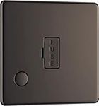 BG Electrical Screwless Flat Plate Fused Connection Unit with Cable Outlet, Black Nickel, 13 Amp