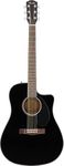 Fender CD-60SCE Dreadnought, Walnut Fingerboard, Black, Comes with Free Virtual Lessons