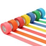 skytogether Colored Masking Tape 1 Inch Wide, Rainbow Color Masking Tape Colorful Masking Tape Colored Tape Rolls for Kids Classroom Painters Tape Colors Art Craft Tape, 1 Inch x 16.4 Yards, 7 Rolls