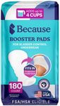 Because Premium Incontinence Booster Pads for Men and Women, Adds Extra Absorbency to Adult Diapers, Super Soft, Adhesive Strip Backing, Unisex, 180 Count (9 Packs of 20)