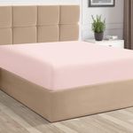 Pizuna Cotton Twin XL Fitted SheetLight Pink 1 PC, 400 Thread Count 100% Long Staple Combed Cotton Sateen Weave Twin Sheets Fitted with Deep Pocket fit Upto 15 Inch (Fitted Twin XL Sheets)