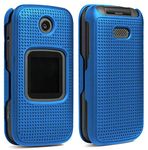 Nakedcellphone Alcatel Smartflip Case, Go Flip 3 Case, [Cobalt Blue] Protective Snap-On Cover [Grid Texture] For Alcatel Go Flip 3, Alcatel Smartflip Phone (2019) 4052R/4052C/4052W - Polycarbonate